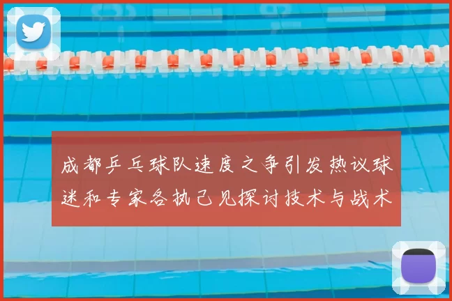 成都乒乓球队速度之争引发热议球迷和专家各执己见探讨技术与战术